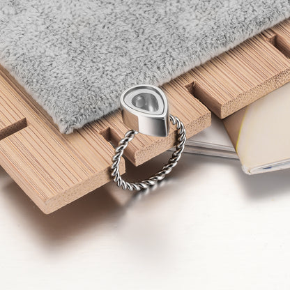 Transparent Teardrop Cremation Ring