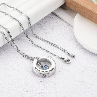 Forever in My Heart - Circle Cremation Necklace