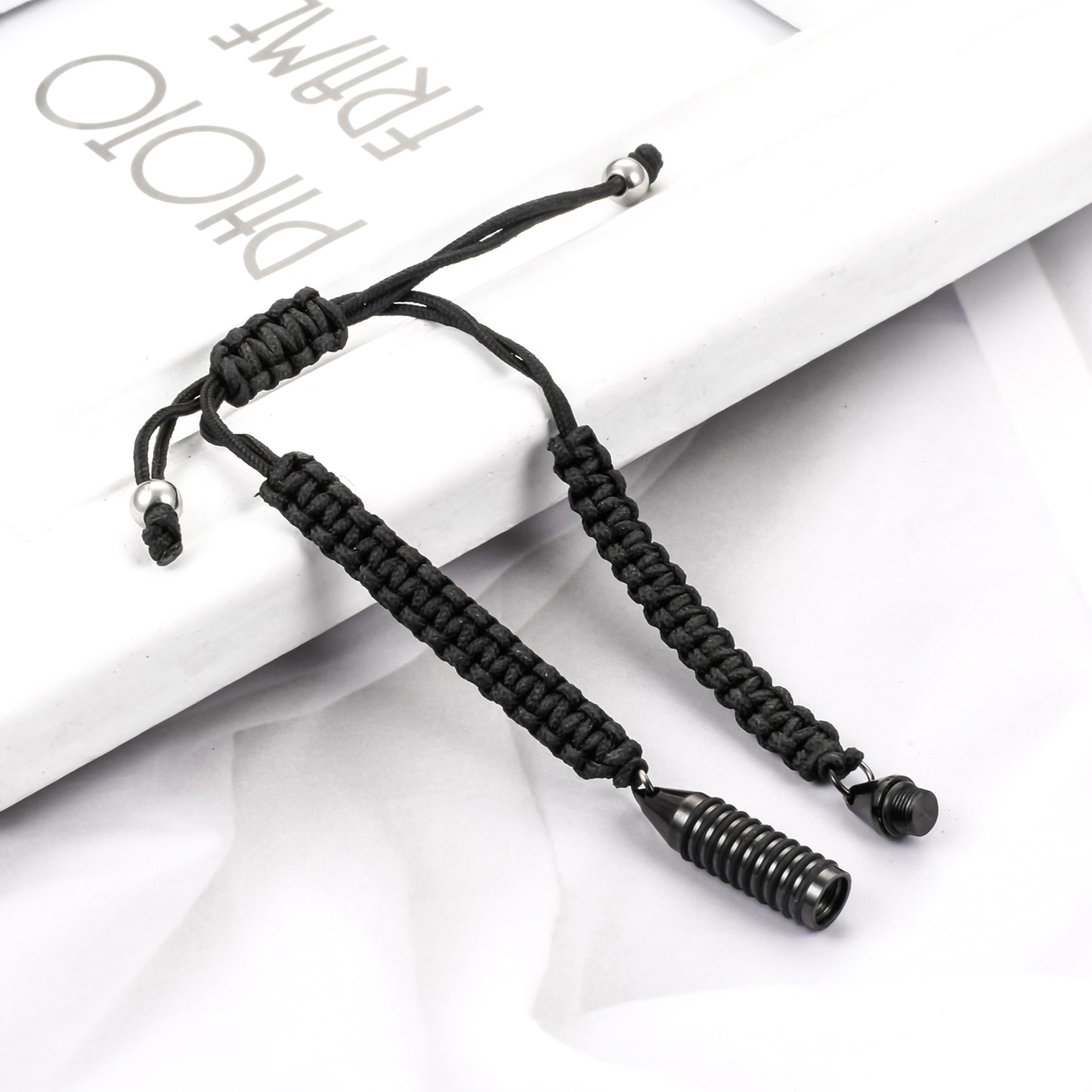 Adjusted Black Rope Cremation Bracelet