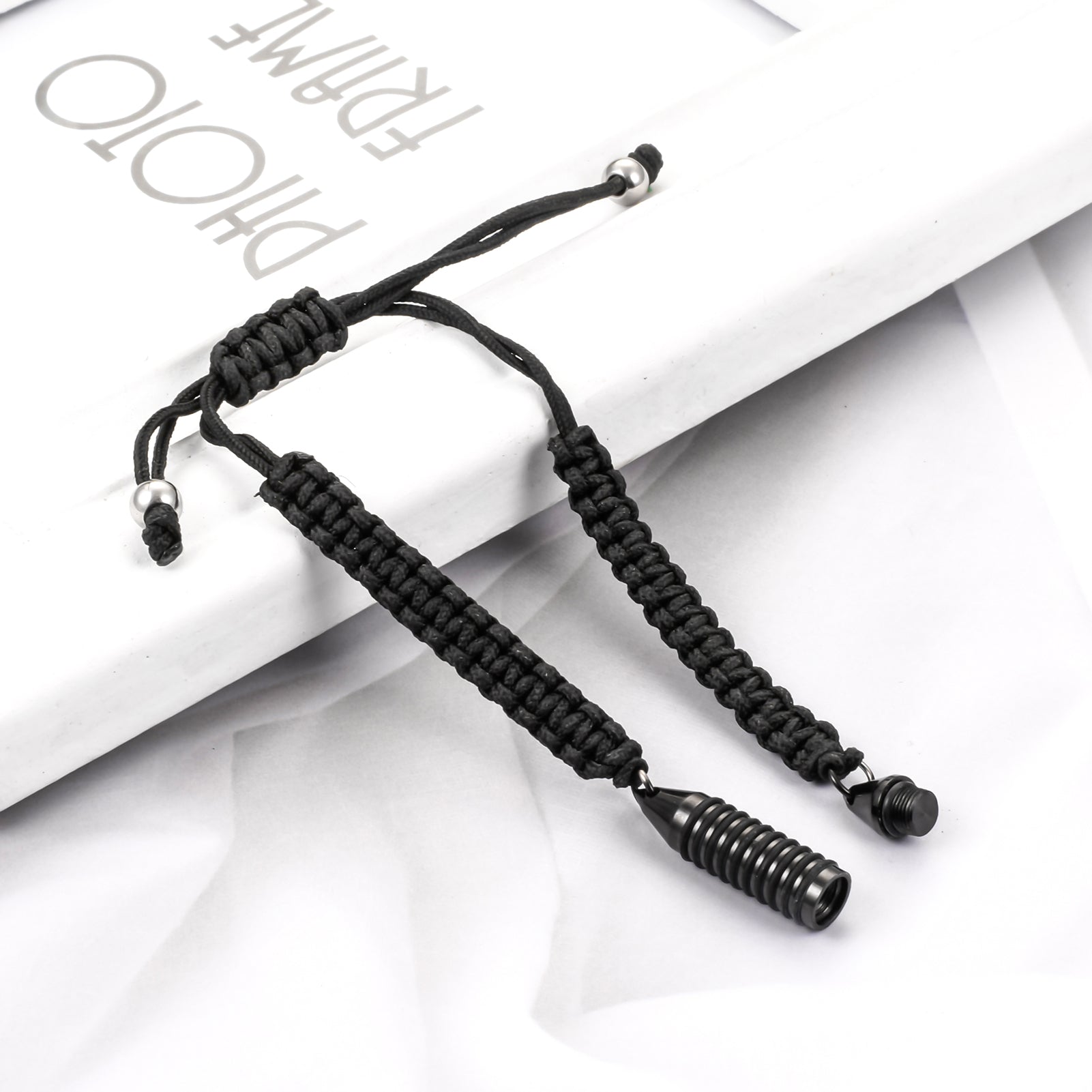 Adjusted Black Rope Cremation Bracelet