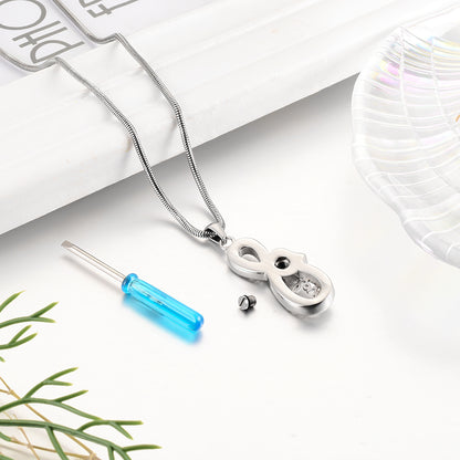 Infinity Symbol with Heart Urns Necklace for Women