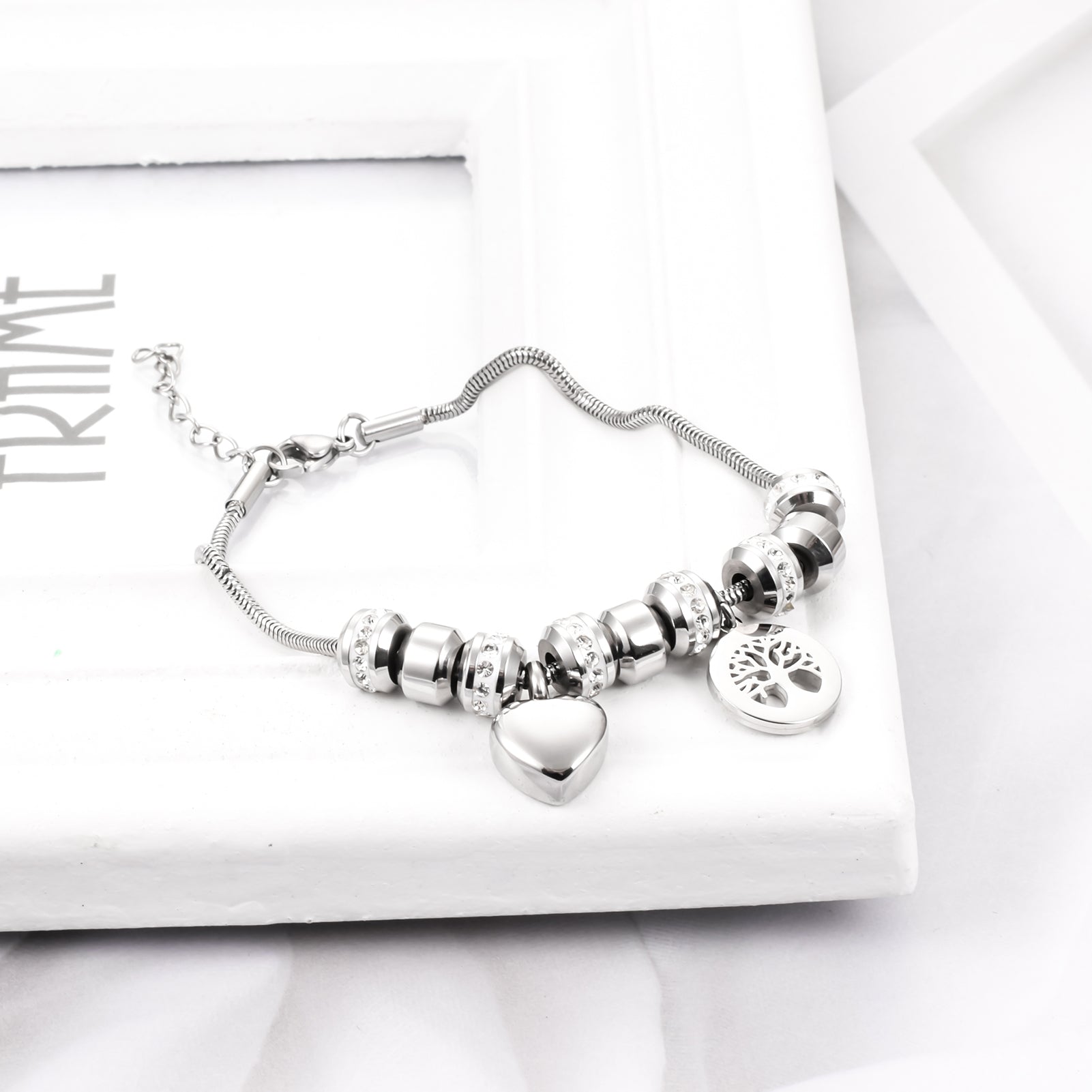 Steel Urns Bracelet with Heart