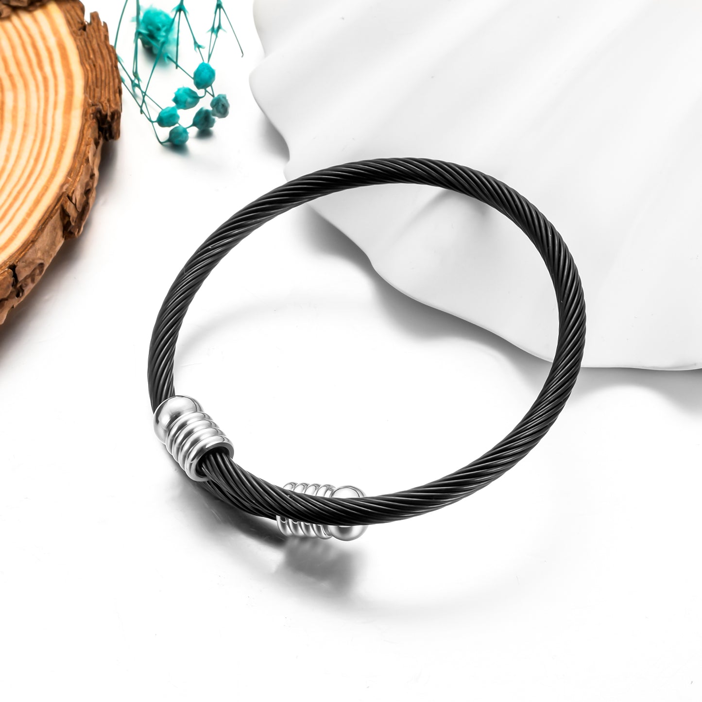 Black Cremation Bracelet for Men