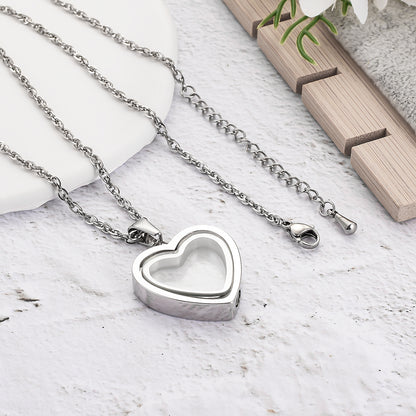 Clear Glass and Heart Urn Necklace at Wholesale Price