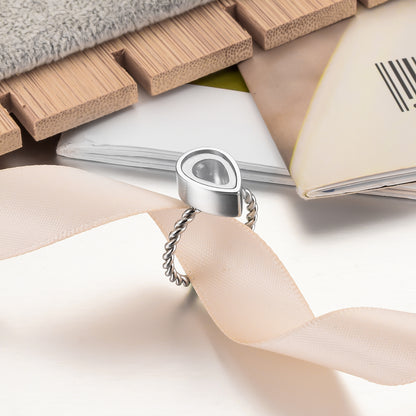 Transparent Teardrop Cremation Ring