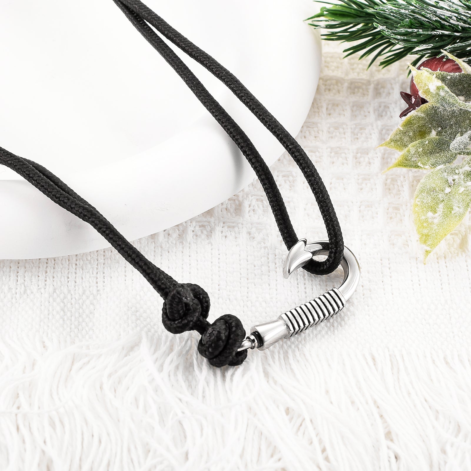 Silver Cremation Bracelet with Fish Hook