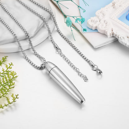 Memorial Bullet Cremation Pendant Necklace