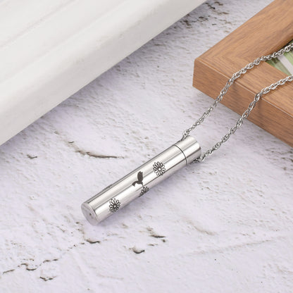 Hummingbird and Sunflower Cremation Neckalce