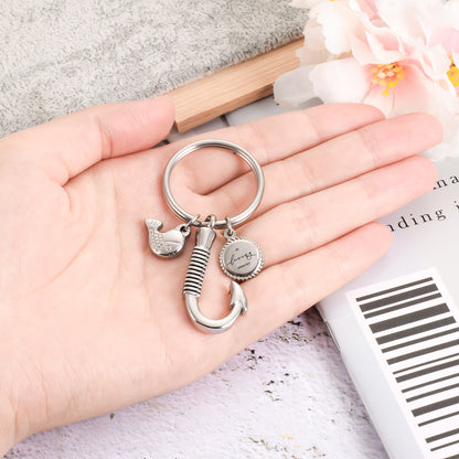 Fish Hook Cremation Key Chain