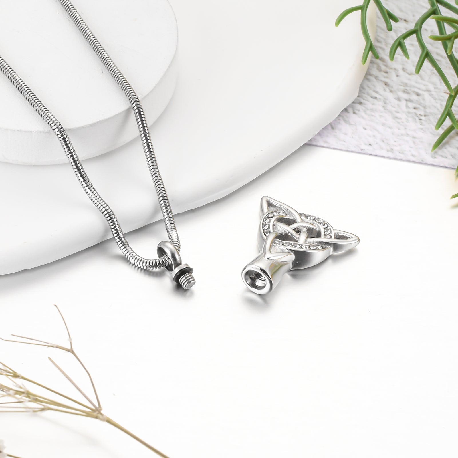 Celtic Cremation Necklace with Diamond