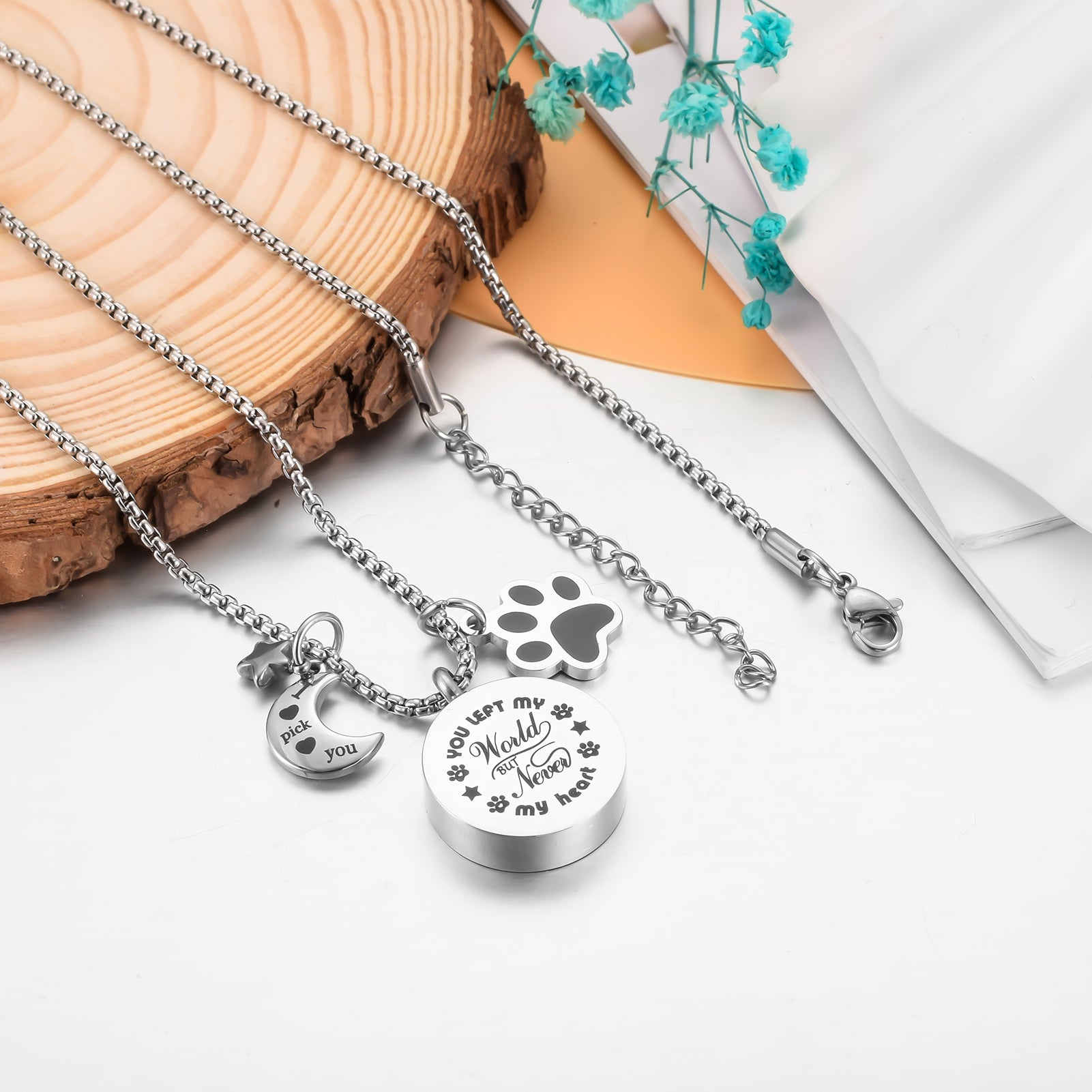 Paws Cremation Pendant Necklace