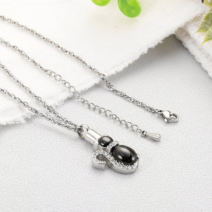 Cat Memorial Jewelry with Diamond