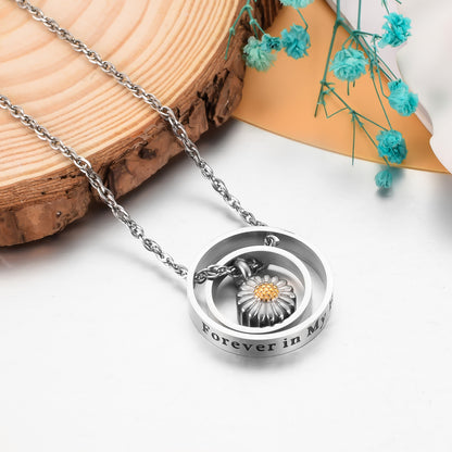 Sunflower Cremation Pendant Necklace