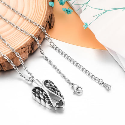 Big Wings and Heart Cremation Jewelry for Ashes