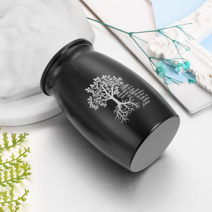 Black Cremation Urns with Tree of Life
