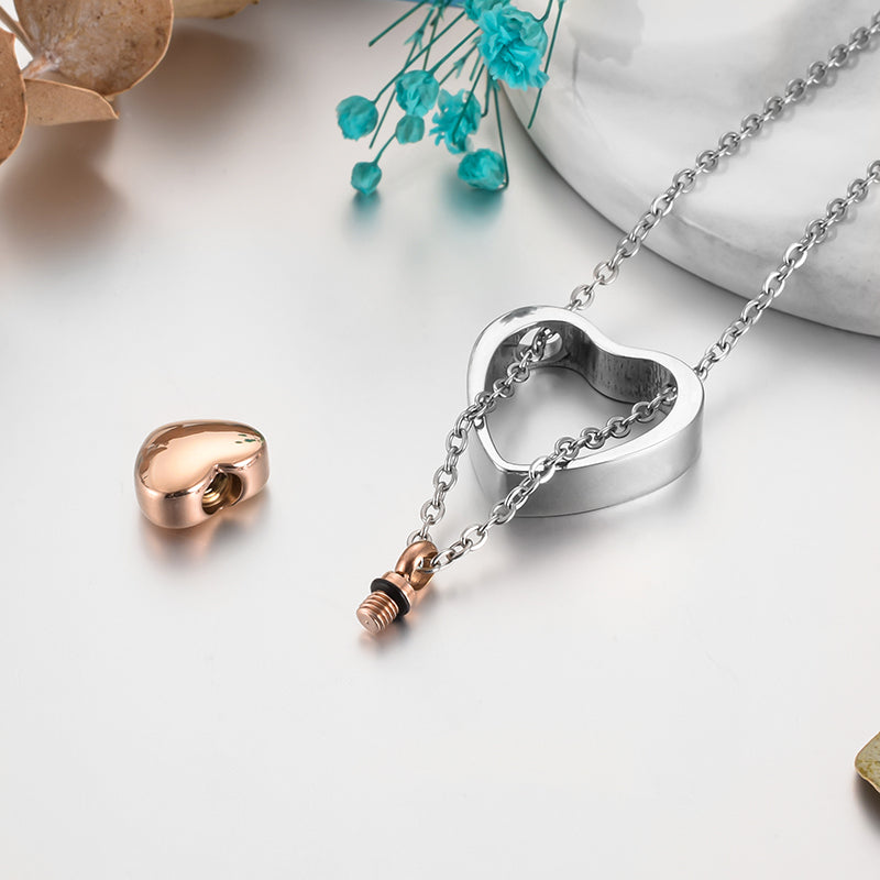 Stainless Steel Heart Cremation Necklace