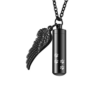 Cremation Necklaces with Angle Wing and Paws