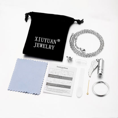 Cremation Necklaces with Angle Wing and Paws