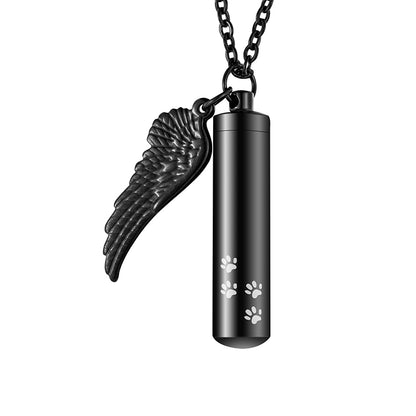 Cremation Necklaces with Angle Wing and Paws