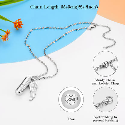 Cremation Necklaces with Angle Wing and Paws