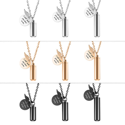 Engraving Cremation Necklace with Angle Wings