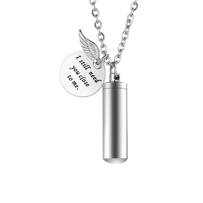 Engraving Cremation Necklace with Angle Wings