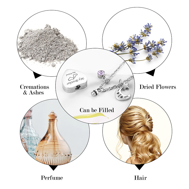 Unique Heart Cremation Pendant Necklace