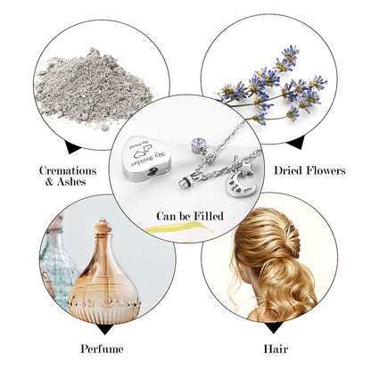 Unique Heart Cremation Pendant Necklace