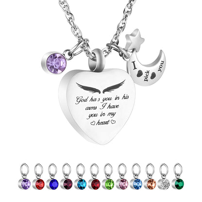 Unique Heart Cremation Pendant Necklace