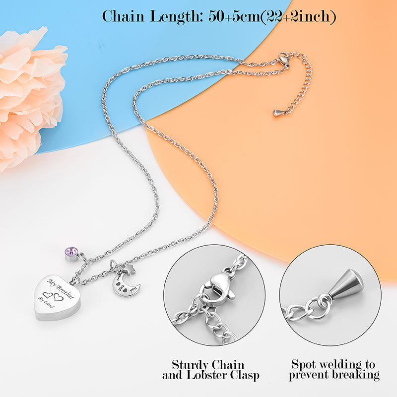 Unique Heart Cremation Pendant Necklace