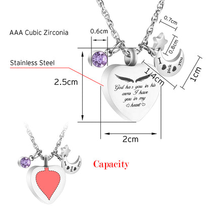 Unique Heart Cremation Pendant Necklace