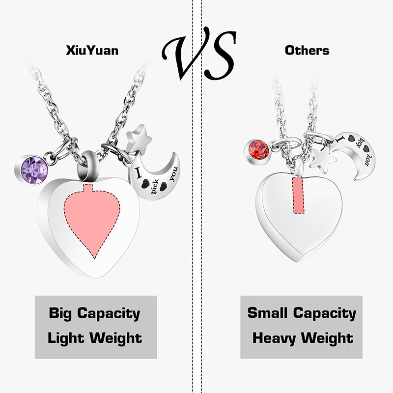 Unique Heart Cremation Pendant Necklace