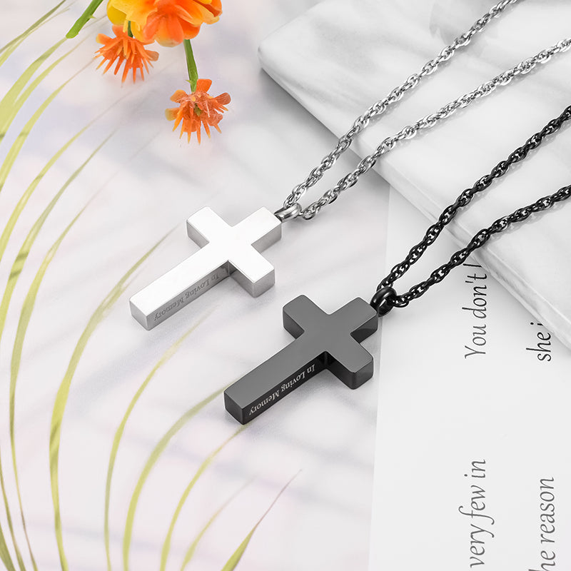 Cross Cremation Pendant Necklace for Ashes