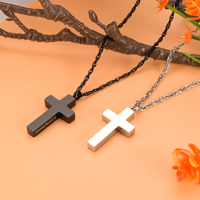 Cross Cremation Pendant Necklace for Ashes