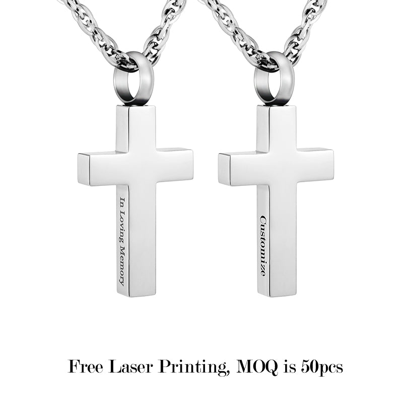 Cross Cremation Pendant Necklace for Ashes