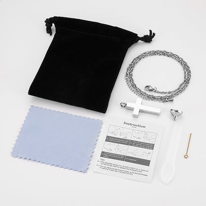 Cross Cremation Pendant Necklace for Ashes