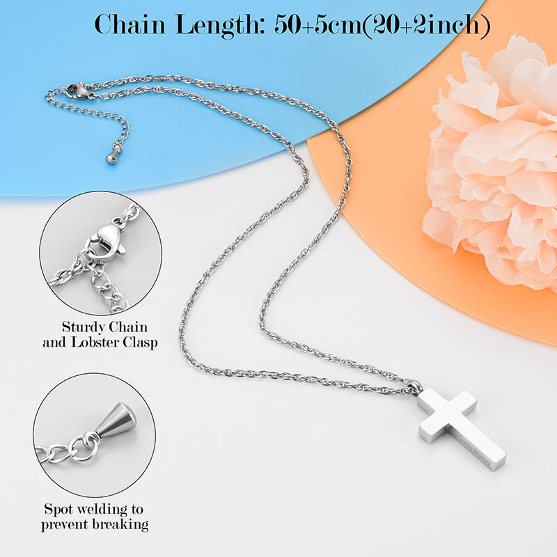 Cross Cremation Pendant Necklace for Ashes