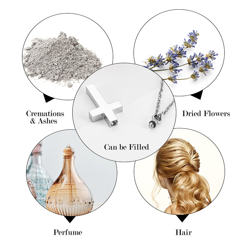 Cross Cremation Pendant Necklace for Ashes