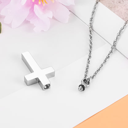 Cross Cremation Pendant Necklace for Ashes