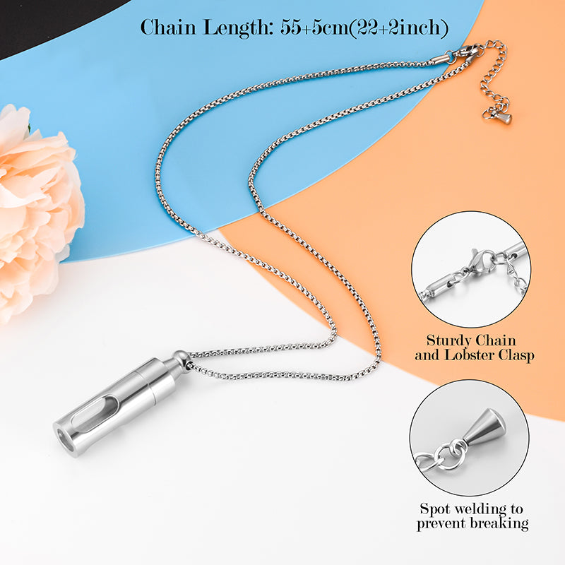 Glass Cremation Necklace for Ashes