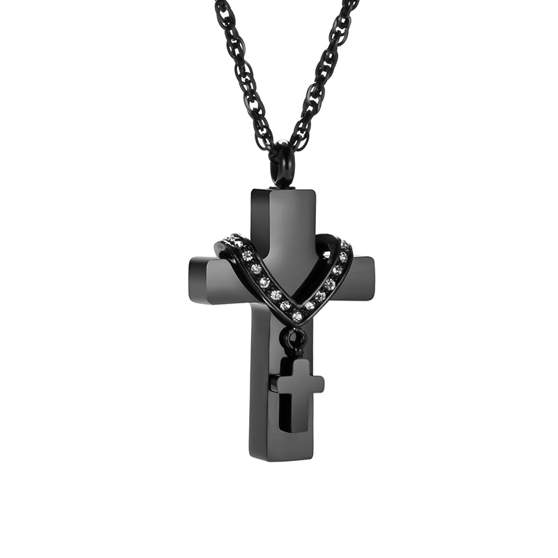 Cross Cremation Pendant Jewelry for Mom/ Dad