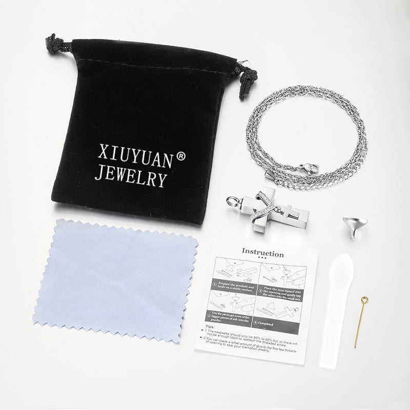 Cross Cremation Pendant Jewelry for Mom/ Dad