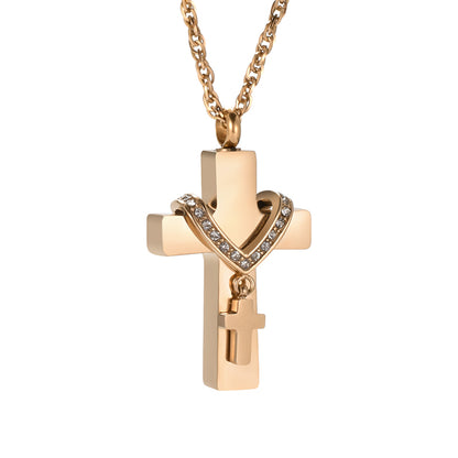Cross Cremation Pendant Jewelry for Mom/ Dad