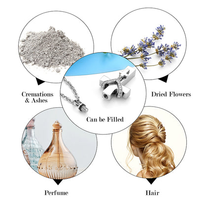 Cross Cremation Pendant Jewelry for Mom/ Dad