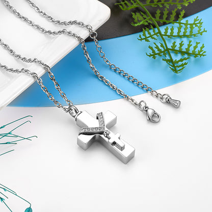 Cross Cremation Pendant Jewelry for Mom/ Dad