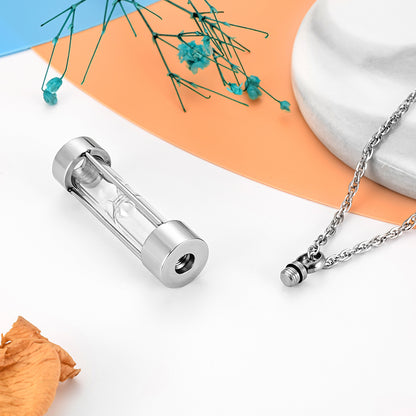 Glass Cylinder Cremation Pendant Jewelry