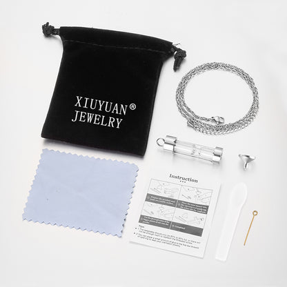 Glass Cylinder Cremation Pendant Jewelry