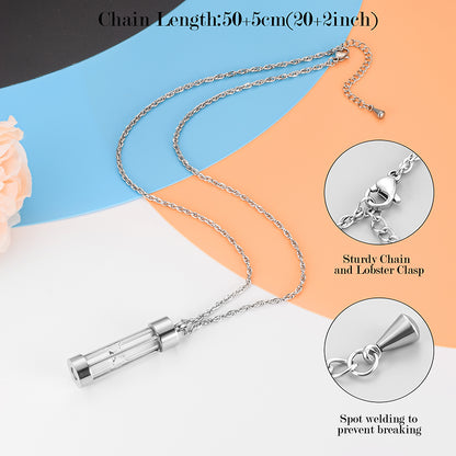 Glass Cylinder Cremation Pendant Jewelry