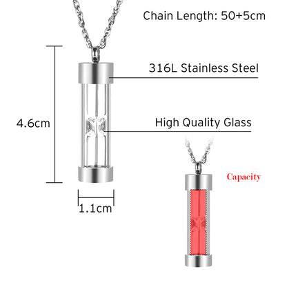 Glass Cylinder Cremation Pendant Jewelry