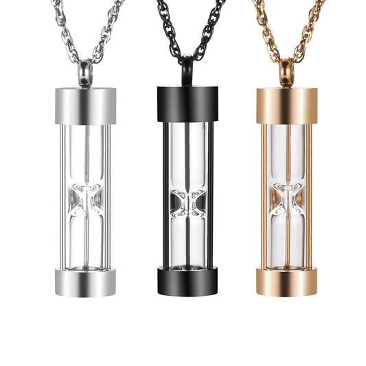 Glass Cylinder Cremation Pendant Jewelry